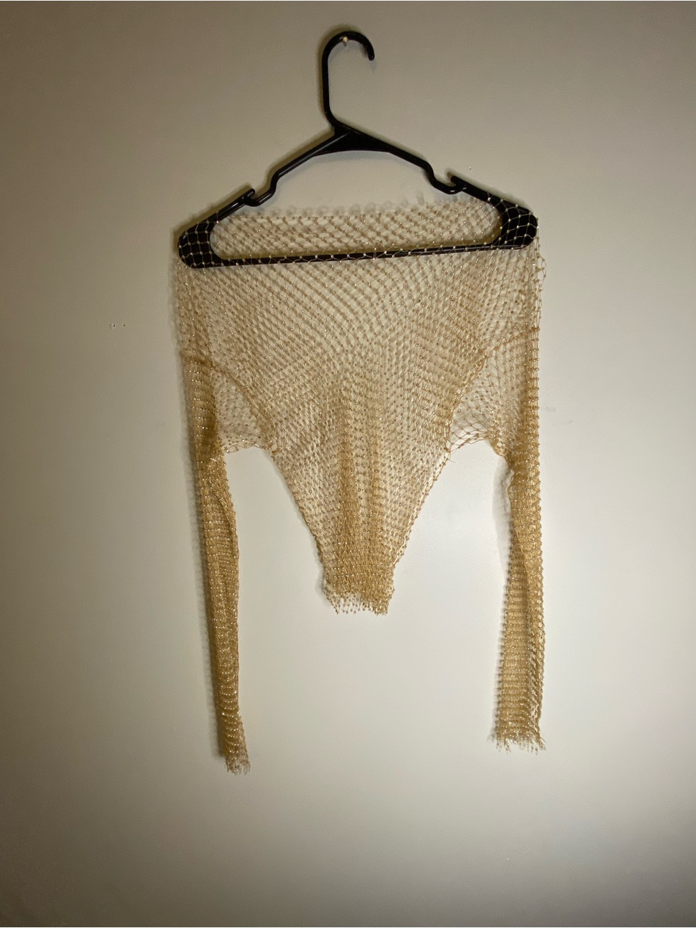 Beige Open-Knit Women’s Sweater Top